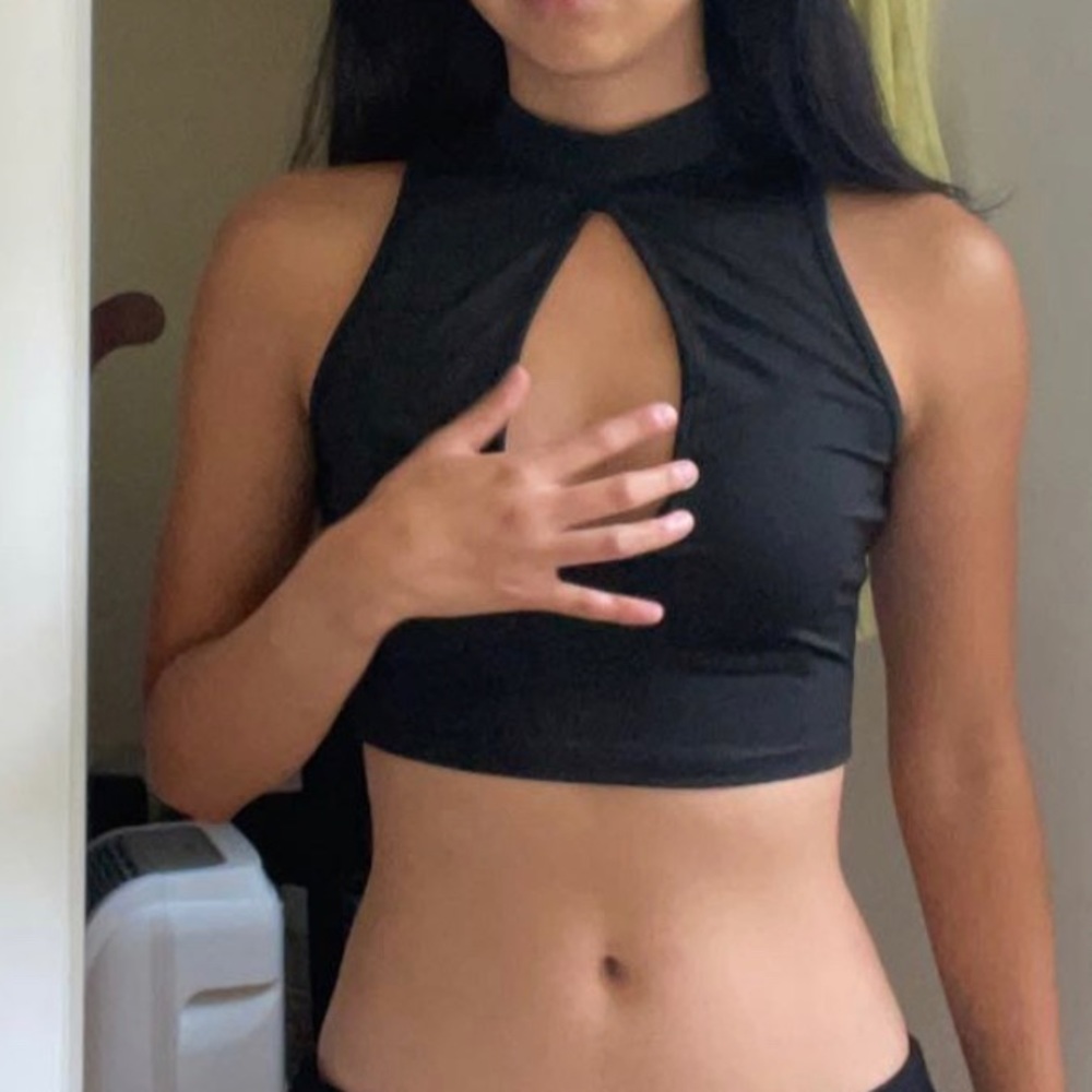 Black cut out top